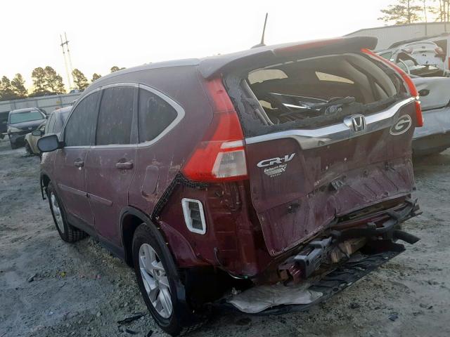 2HKRM3H7XGH509279 - 2016 HONDA CR-V EXL BURGUNDY photo 3