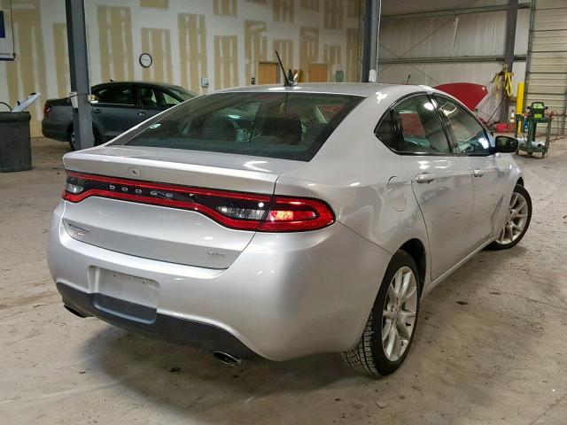 1C3CDFBA7DD324107 - 2013 DODGE DART SXT SILVER photo 4