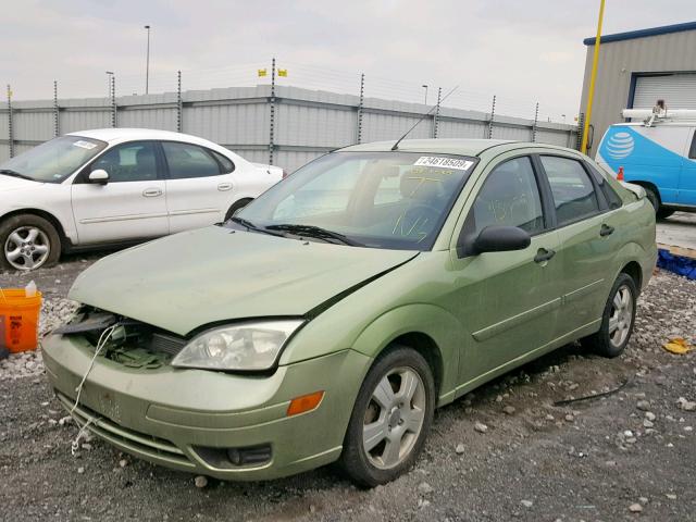 1FAFP34N67W185407 - 2007 FORD FOCUS ZX4 GREEN photo 2