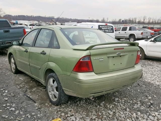 1FAFP34N67W185407 - 2007 FORD FOCUS ZX4 GREEN photo 3