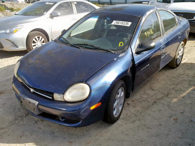 1B3ES46C6YD711376 - 2000 DODGE NEON BASE BLUE photo 2