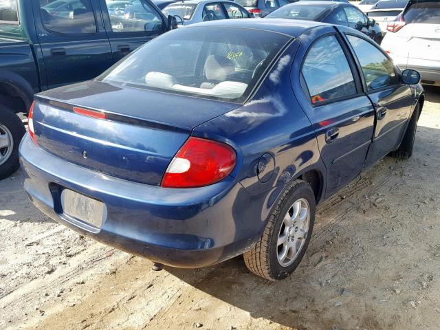 1B3ES46C6YD711376 - 2000 DODGE NEON BASE BLUE photo 4