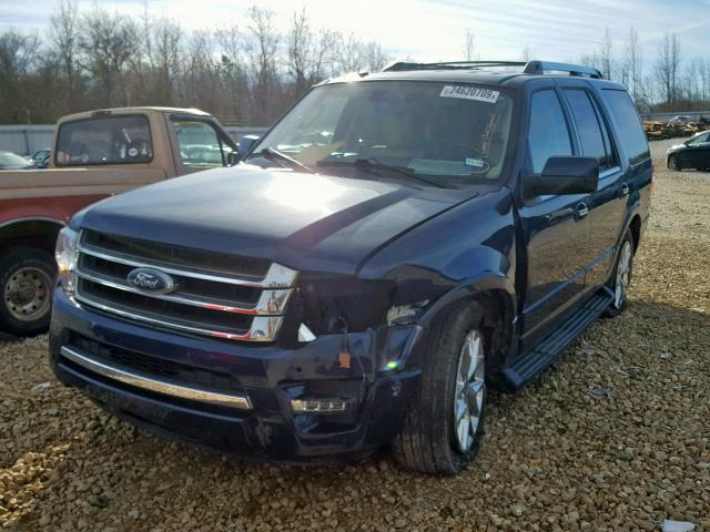 1FMJU1KT3HEA06228 - 2017 FORD EXPEDITION BLUE photo 2