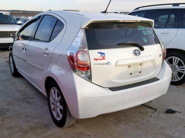 JTDKDTB3XC1024892 - 2012 TOYOTA PRIUS C WHITE photo 3