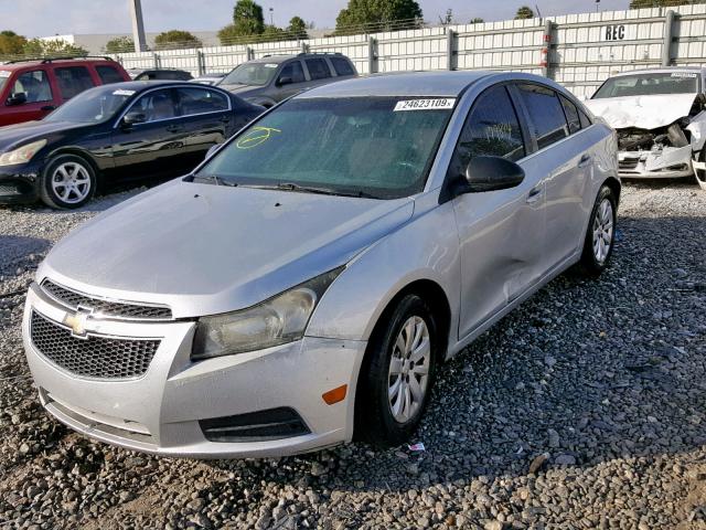 1G1PC5SH0B7272184 - 2011 CHEVROLET CRUZE LS SILVER photo 2