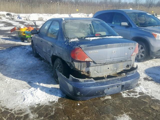 KNAFB121935243021 - 2003 KIA SPECTRA BA BLUE photo 3