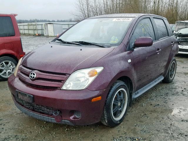 JTKKT624750096891 - 2005 TOYOTA SCION XA MAROON photo 2