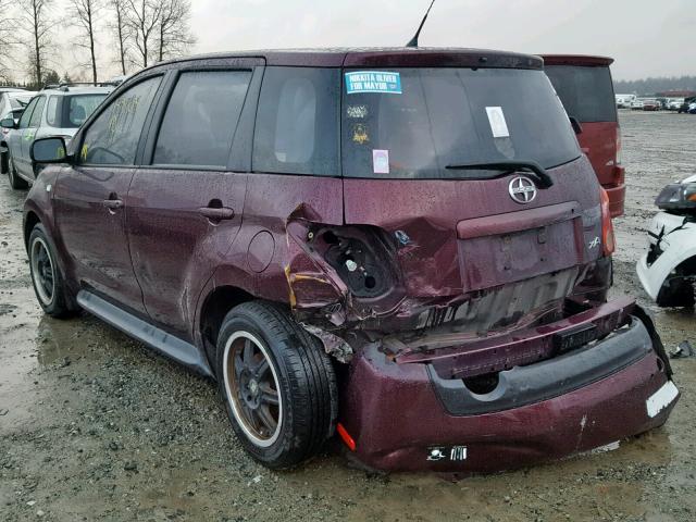 JTKKT624750096891 - 2005 TOYOTA SCION XA MAROON photo 3