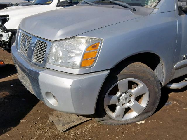 1N6AA07A36N538538 - 2006 NISSAN TITAN XE SILVER photo 9