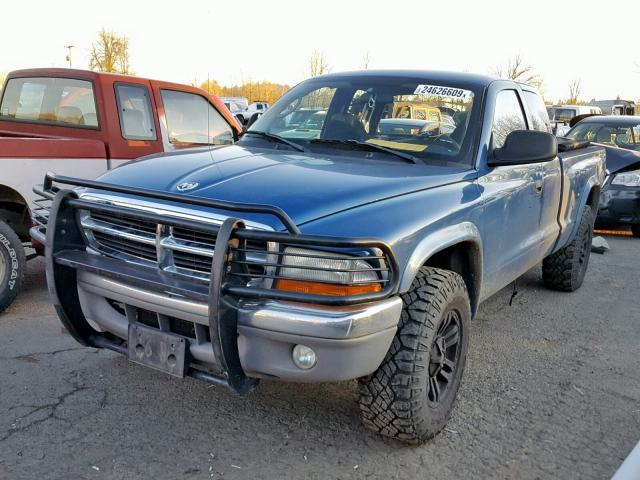 1D7HG42N84S510448 - 2004 DODGE DAKOTA SLT BLUE photo 2