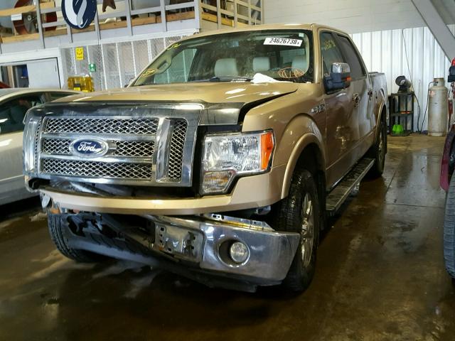 1FTFW1EF3BKE09662 - 2011 FORD F150 SUPER GOLD photo 2