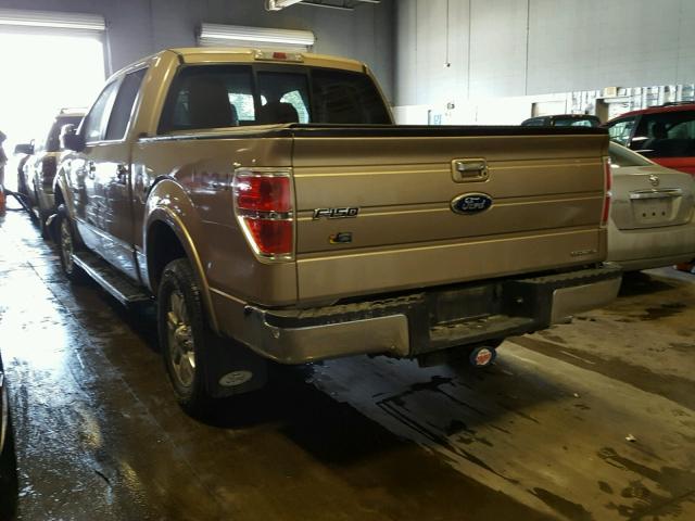 1FTFW1EF3BKE09662 - 2011 FORD F150 SUPER GOLD photo 3