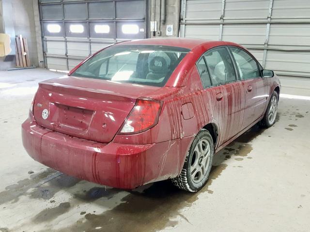 1G8AL52FX4Z133242 - 2004 SATURN ION LEVEL BURGUNDY photo 4