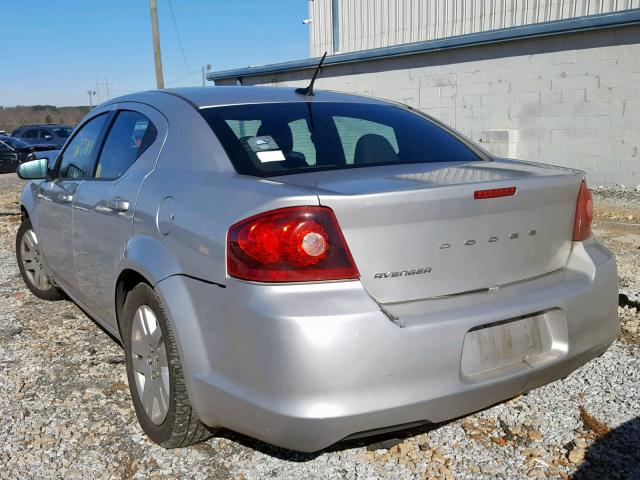 1C3CDZAB8CN165425 - 2012 DODGE AVENGER SE SILVER photo 3