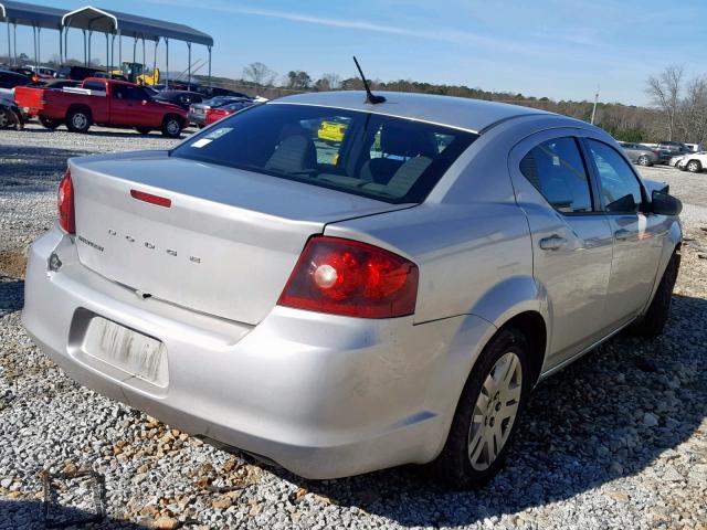 1C3CDZAB8CN165425 - 2012 DODGE AVENGER SE SILVER photo 4