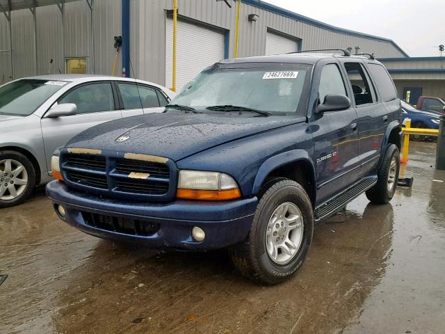 1B4HS28Z61F579597 - 2001 DODGE DURANGO BLUE photo 2