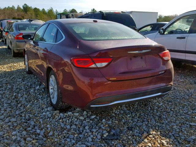 1C3CCCABXFN595686 - 2015 CHRYSLER 200 LIMITE MAROON photo 3