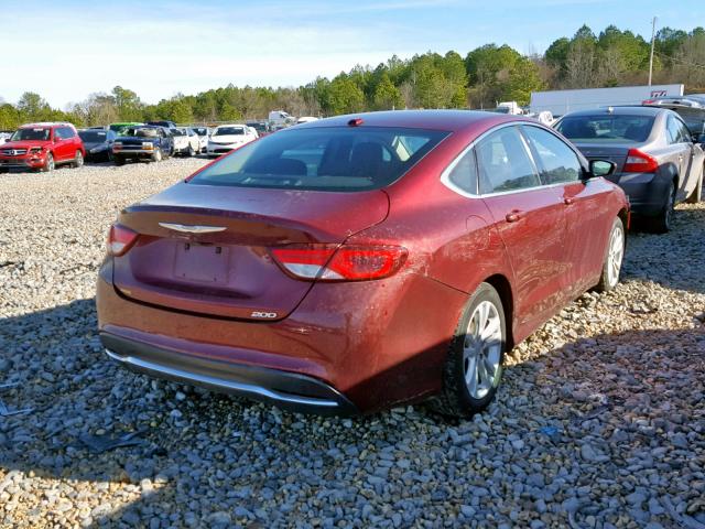 1C3CCCABXFN595686 - 2015 CHRYSLER 200 LIMITE MAROON photo 4