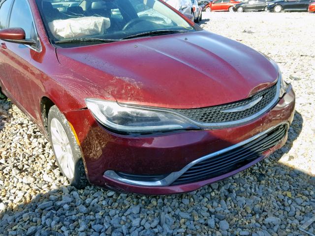 1C3CCCABXFN595686 - 2015 CHRYSLER 200 LIMITE MAROON photo 9