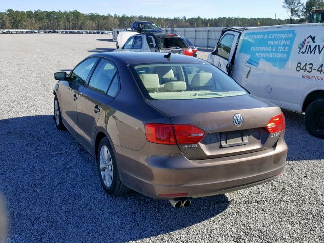 3VWBX7AJ8BM108366 - 2011 VOLKSWAGEN JETTA SE BROWN photo 3