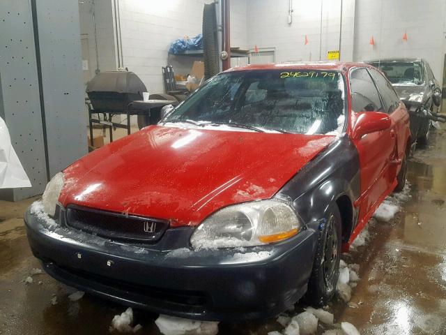 2HGEJ6447TH115618 - 1996 HONDA CIVIC DX RED photo 2