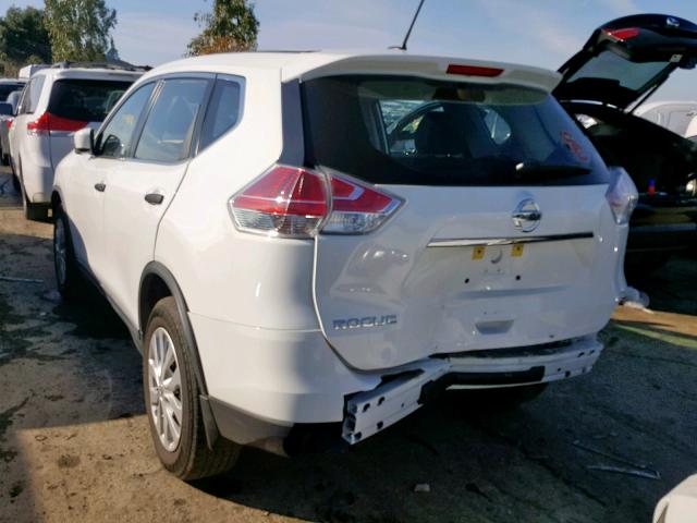 KNMAT2MT6GP655616 - 2016 NISSAN ROGUE S WHITE photo 3