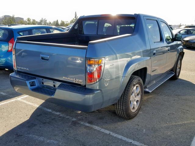 2HJYK16478H507199 - 2008 HONDA RIDGELINE BLUE photo 4