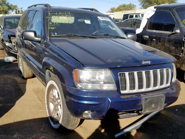 1J4GW48N84C355114 - 2004 JEEP GRAND CHER BLUE photo 1