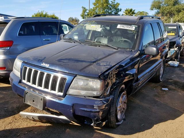 1J4GW48N84C355114 - 2004 JEEP GRAND CHER BLUE photo 2