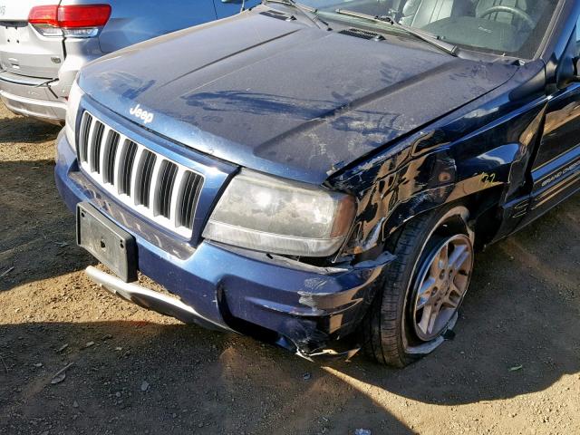 1J4GW48N84C355114 - 2004 JEEP GRAND CHER BLUE photo 9