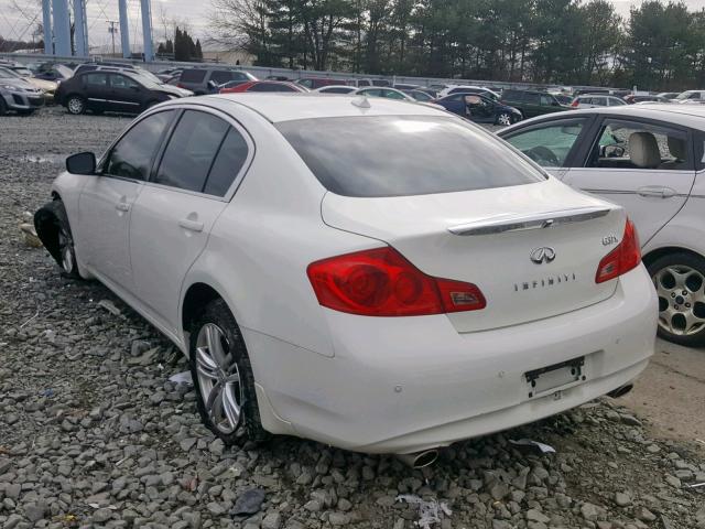 JN1CV6AR3DM763498 - 2013 INFINITI G37 WHITE photo 3