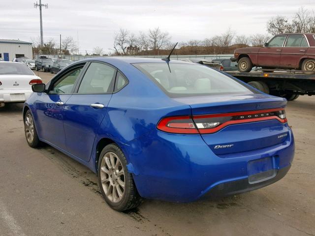 1C3CDFCA1DD132616 - 2013 DODGE DART LIMIT BLUE photo 3