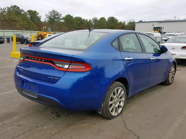 1C3CDFCA1DD132616 - 2013 DODGE DART LIMIT BLUE photo 4