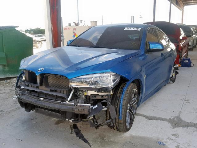 5YMKW8C50G0R43827 - 2016 BMW X6 M BLUE photo 2