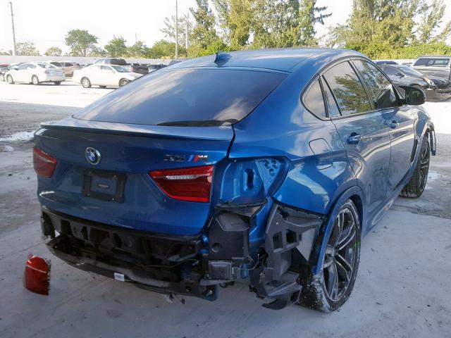 5YMKW8C50G0R43827 - 2016 BMW X6 M BLUE photo 4