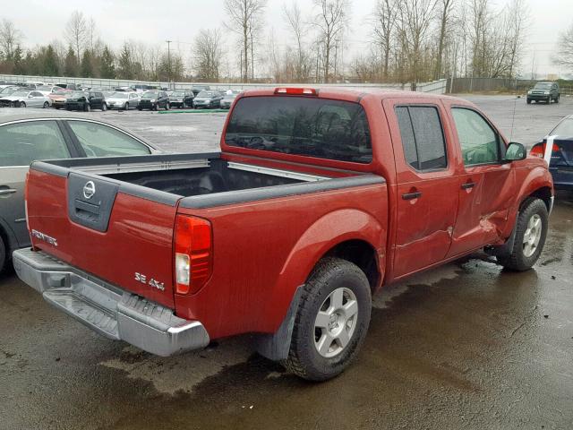 1N6AD07W06C428965 - 2006 NISSAN FRONTIER C RED photo 4