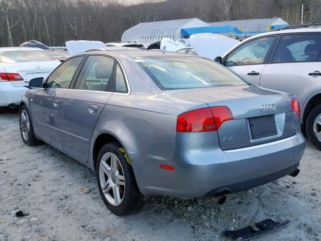 WAUDF78E17A232200 - 2007 AUDI A4 2.0T QU SILVER photo 3