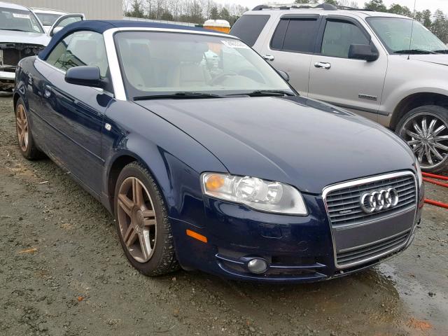 WAUDF48H48K001442 - 2008 AUDI A4 2.0T CA BLUE photo 1