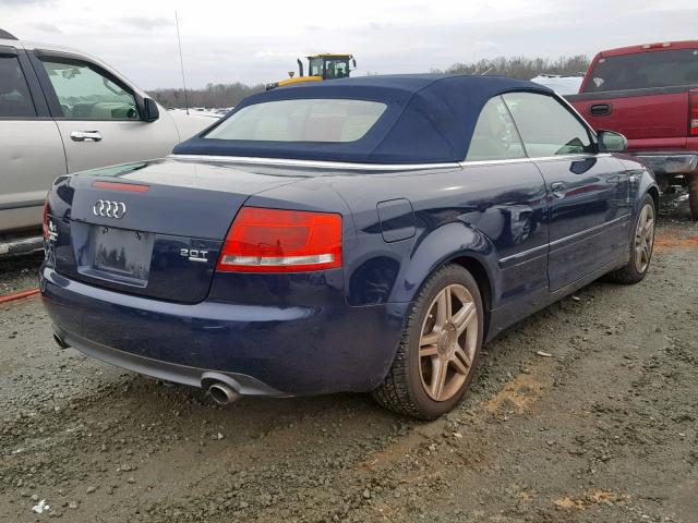 WAUDF48H48K001442 - 2008 AUDI A4 2.0T CA BLUE photo 4