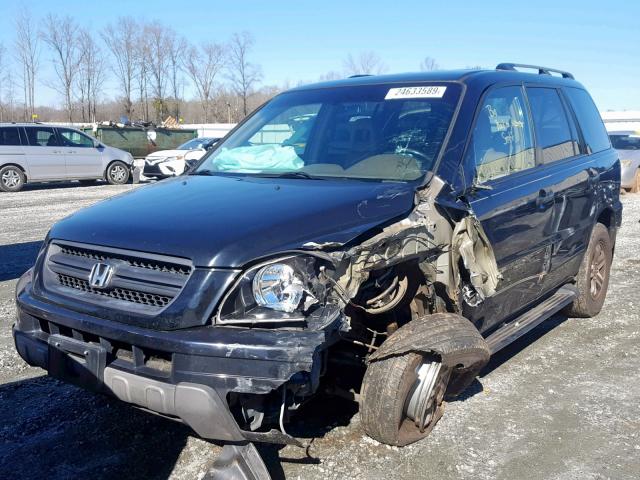 2HKYF18504H523826 - 2004 HONDA PILOT EXL GRAY photo 2