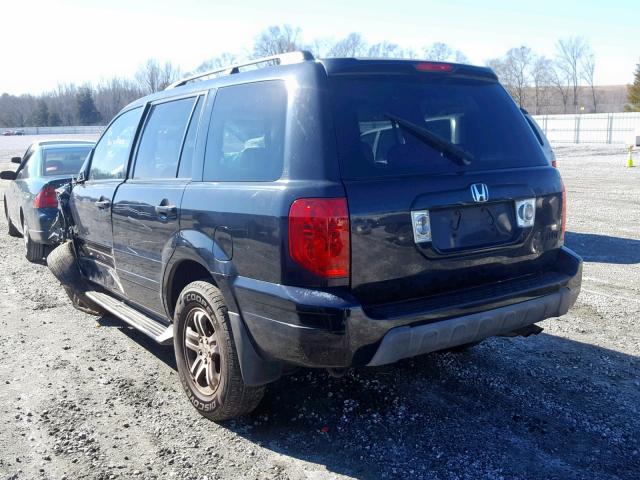 2HKYF18504H523826 - 2004 HONDA PILOT EXL GRAY photo 3