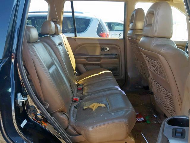 2HKYF18504H523826 - 2004 HONDA PILOT EXL GRAY photo 6