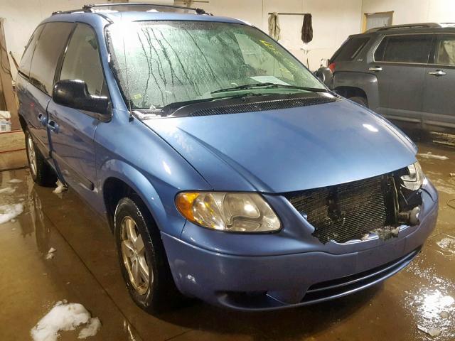 1D4GP45R87B206211 - 2007 DODGE CARAVAN SX BLUE photo 1