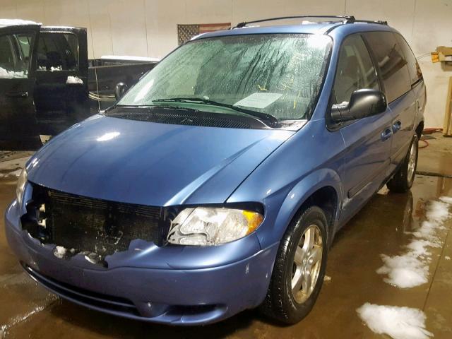 1D4GP45R87B206211 - 2007 DODGE CARAVAN SX BLUE photo 2