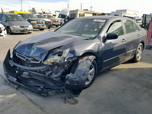 1HGCM56845A025143 - 2005 HONDA ACCORD EX GRAY photo 2