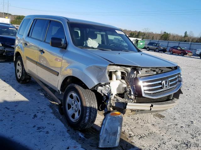 5FNYF3H25DB044852 - 2013 HONDA PILOT LX SILVER photo 1