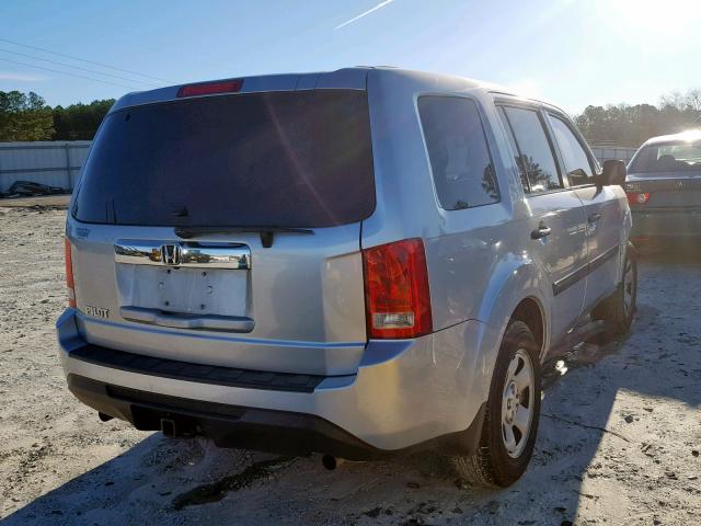 5FNYF3H25DB044852 - 2013 HONDA PILOT LX SILVER photo 4