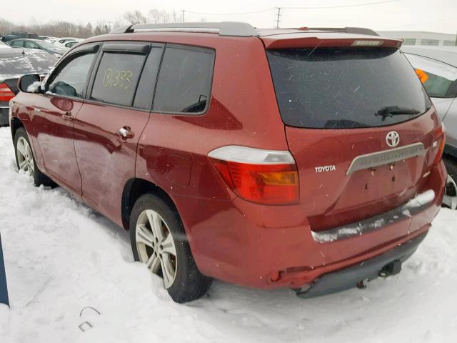 JTEES43A992122915 - 2009 TOYOTA HIGHLANDER MAROON photo 3