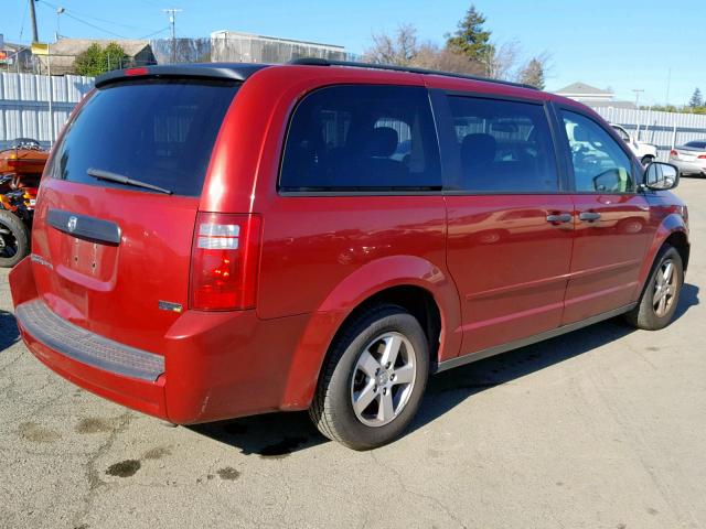 2D8HN44H58R704421 - 2008 DODGE GRAND CARA RED photo 4