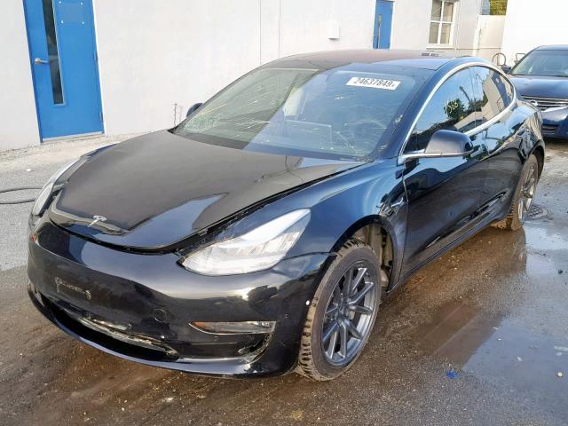 5YJ3E1EA6JF016065 - 2018 TESLA MODEL 3 BLACK photo 2